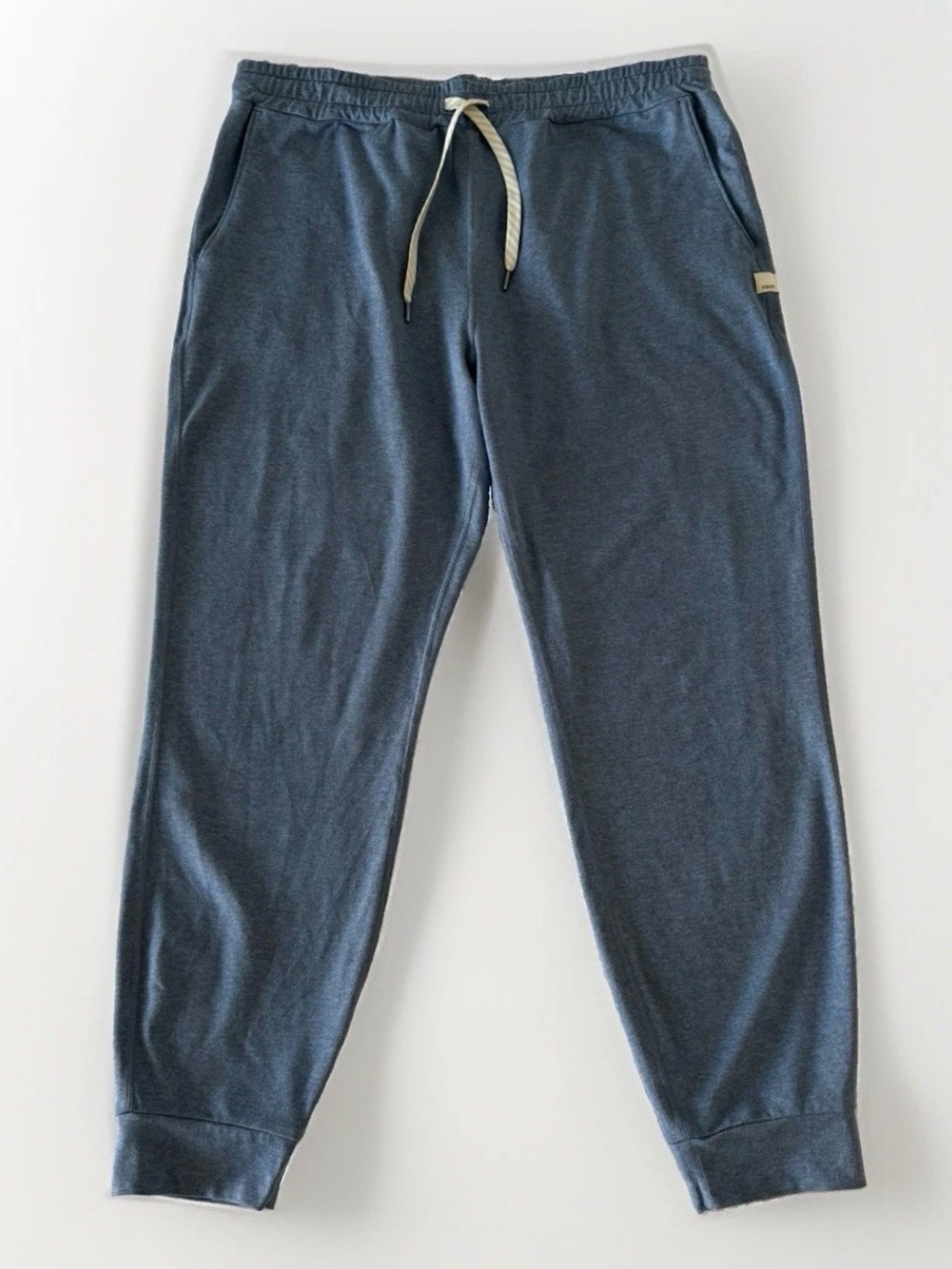 Vuori Womens Blue Heather Performance Joggers Elastic Waist Pockets Stretch Sz L